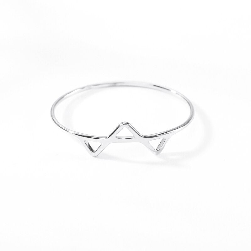 Stainless Steel Modern Triangles Ring Gold Silver