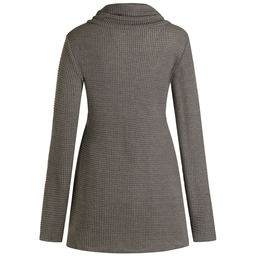 Plus Size Buttons Front Slit Sweater Women